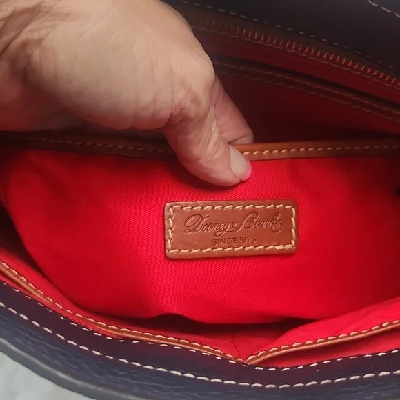 Dooney & Bourke Navy and Brown Tote MINT CONDITION, NEVER USED - Picture 6 of 7